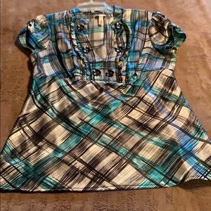 Polyester v neck blouse